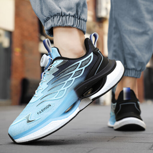 Nuevos zapatos deportivos de verano otoño e invernal de otoño e invierno botón para correr zapatillas ultra ligeras amortiguadores y zapatos transpirables hombres 9888 luces 42