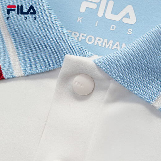 FILA children's clothing long-sleeved T-shirt 2025 winter new style boys and girls long-sleeved POLO collar top innocent blue-LB 130
