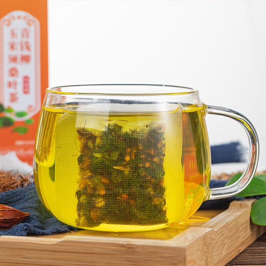 Tongrentang bufanda de maíz té de té verde willow hojas de mulberry burdock kerbera raíz té cebada cassia ladrón sarrillo de té salud de té empapado en agua 1 caja [40 paquetes] experiencia paquete