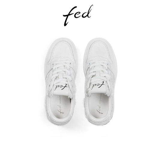 Fed Mall Soms de chaussures blanches à semelle épaisse automne Nouvelles chaussures pour femmes chaussures de sport en cuir r0904-yab679 bleu / blanc 38