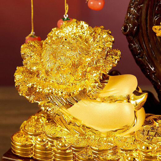 铜雀天骄金蟾白菜发财树开业招财大摆件新店公司开业大吉礼物乔迁高档礼品 财源广进尺寸约35*15*36cm