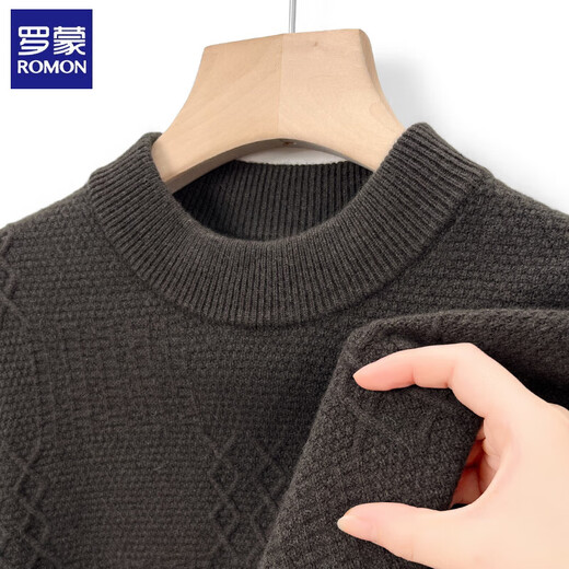 Romon Pure Cardigan Herbst und Winter verdickte warme Wolle halbhohe Hals Basis Strickpullover mittlerer und älterer Pullovermänner 9732 Curly Yunlan 170/l [Vorschlag 115-130jin [Jin gleich 0,5 kg]]]