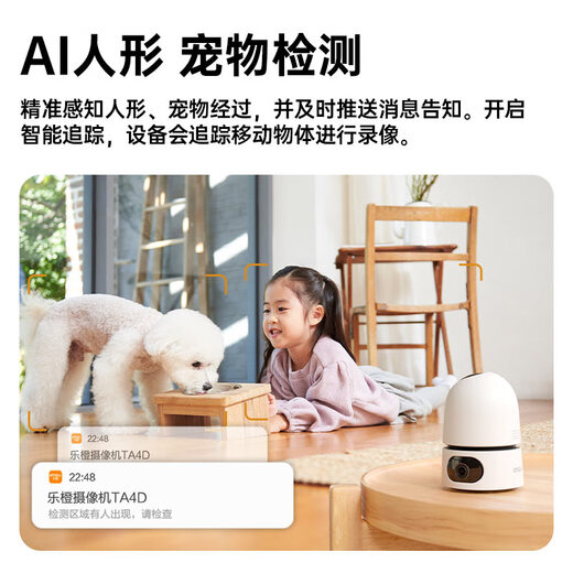 乐橙TA4D监控摄像头家用无线 高清双500万双摄 手机远程监控360无死角带夜视全彩室内摄像头