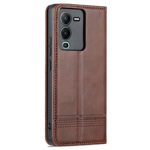 居小智适用vivoS15手机壳翻盖皮套V2203A钱包式插卡外壳全包防摔软内壳保护套高档皮质磁性吸合 vivo S15【黑色】