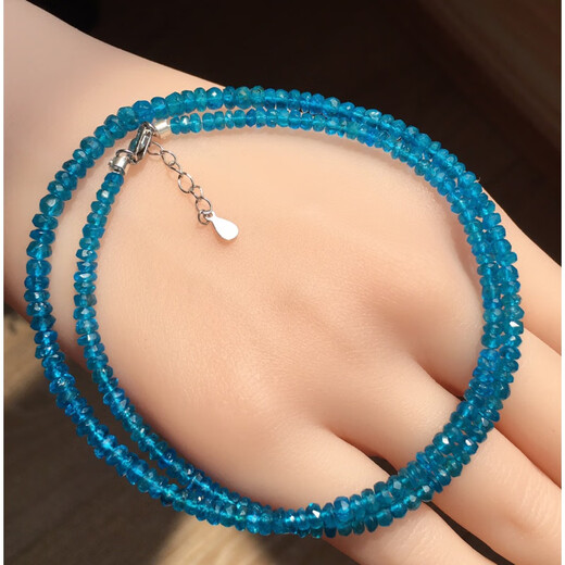 Menbein Tanzanite's new favorite Tsavorite blue orb bead chain Aquamarine Xiaomi Beibei chain Opal Tanzanite bead blue phosphorus 18K Kaza mud green large tower chain 3.6-4.6mm