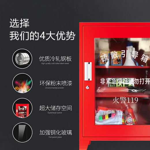 Shunwei evacuation guide box set fire emergency box shopping mall hotel hotel mini fire station mini emergency supply cabinet red evacuation guide box (empty box)