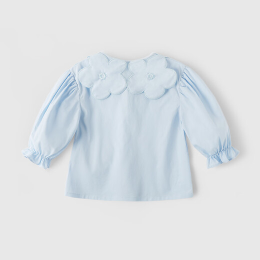 JELLYBABY Sweet and Versatile Autumn Girls' Shirts Solid Color Lapel Good Matching Tops Children's Babydoll Shirts Long Sleeve Shirts