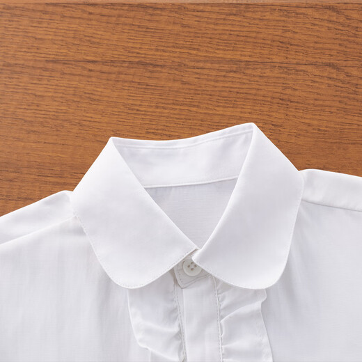 Yinuofang Children's Shirt White Long Sleeve Shirt School Uniform Bottoming Shirt Girls Shirt White Long Sleeve 140CM