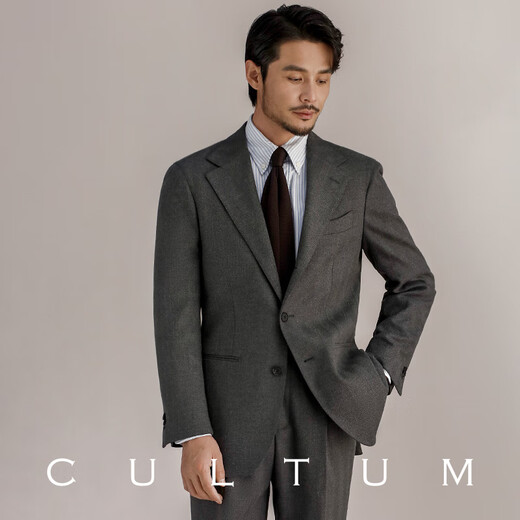 CULTUM warm brushed fabric winter thick heavy brushed Naples suit men's business formal suit black single suit 185A /54A