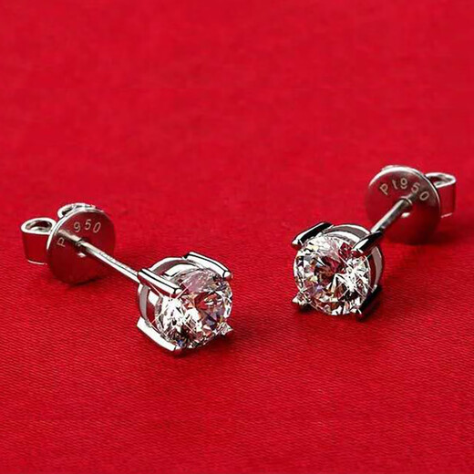 Fat Donglai same style PT950 platinum earrings moissanite diamond earrings for men and women new fashion k white l gold high support four claws 20 minutes