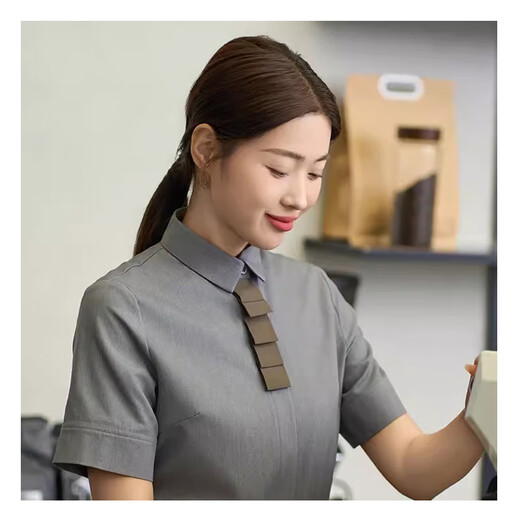 Weicai Butterfly Summer NUEVA CATERA CATERERING CATERINGA CATERERA CATERA CATERERA Camiseta personalizada Restaurante Logotipo de impresión para mujeres XS-683 Camisa occidental Mujeres Black Top + Apron 4xl