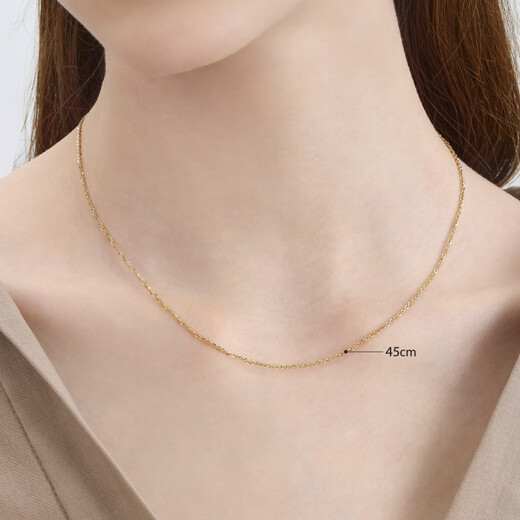 Chow Sang Sang 18K gold necklace, versatile yellow K gold chain, graduates' day gift 04800N18KY 45 cm