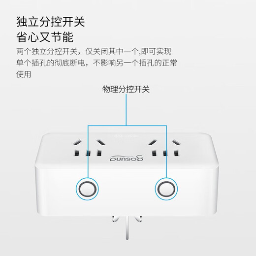 Dian Xiaoku's one-to-two national standard socket, one-to-multiple smart plugs, scheduled socket opening, APP control, independent sub-control power-off memory, connected to Mijia APP CP2-AM