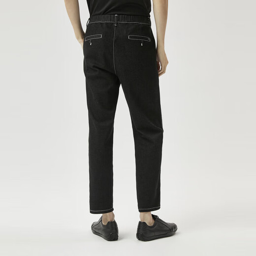 K-boxing pour hommes décontractés micro-élastiques silhouette jeans droits lâches fqrt1509 noir 34