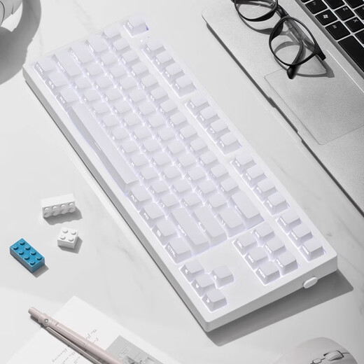 
Belly spirit mk870pro blackberry side engraving mechanical keyboard Bluetooth wired wireless customized computer game silent office [single mode] white surface Pro + pure white side engraving peach shaft V2 [silent] 87 keys