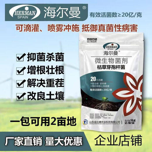 Guanlong Agricultural Chemical Bacillus subtilis compound microbial agent to prevent and control bacterial wilt, root rot, ginger plague and root rot 1000g*3 bags