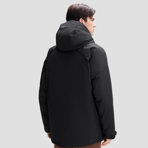 Mittellange wasserabweisende Daunenjacke für Herren der DESCENTE SKI STYLE-Serie, sportlich und lässig, BK-Schwarz, XL (180/100A)