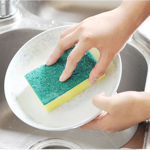 Household pot sponge, dishcloth, scouring pad, large thickened rag, kitchen water-absorbing decontamination dishcloth, easy green sponge wipe 15 pieces