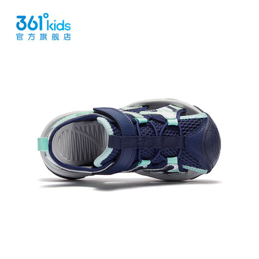 361 Children's toe-cap sandals 2026 summer new style breathable non-slip beach sandals for boys and girls, medium and large children's sports shoes dark blue/meditation green/361 degrees white 36
