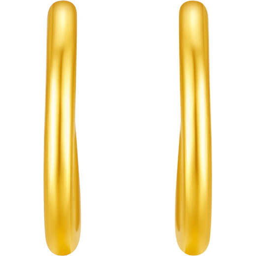 Saturday Blessing Simple Pure Gold 999 Gold Earrings Girls Birthday Gift Price AA090923 One Pair Approximately 1.24g
