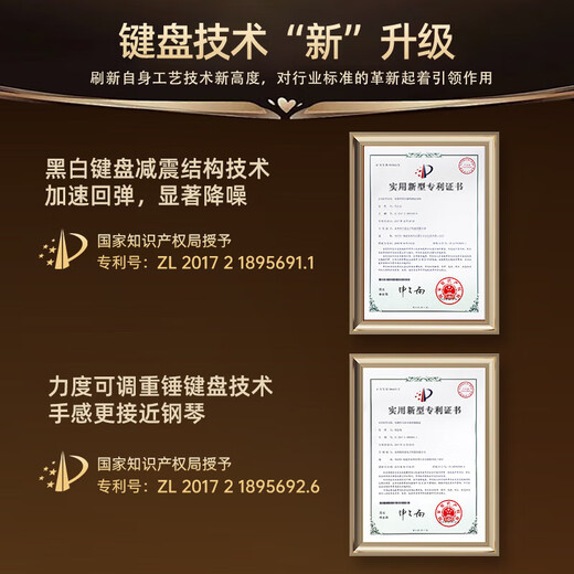 贝琪（Betsy）电钢琴重锤88键初学者成人儿童专业电子钢琴-B813白(粉键)+琴凳