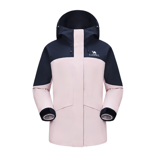Camel Down Jacket Men [Baby Same Style] Otoño e Invierno Fleece tres en uno Traje de montañismo a prueba de agua a prueba de viento y al aire libre para mujeres 1098Y, color de madera/Noche negra azul, mujeres [Down] XL