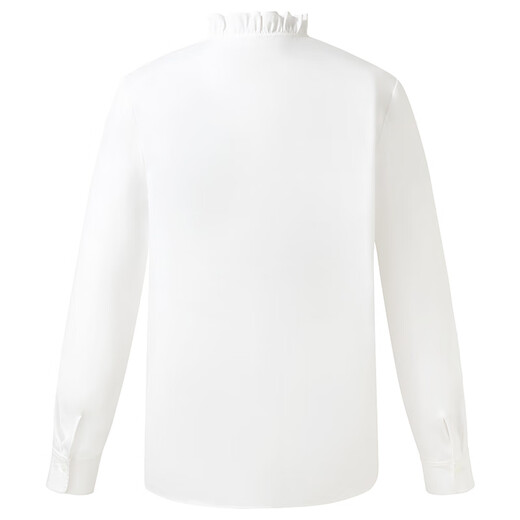 Gloria women's high-end ruffled light luxury long-sleeved stand-up collar white shirt shirt 1E1C3E050 03W original white XS