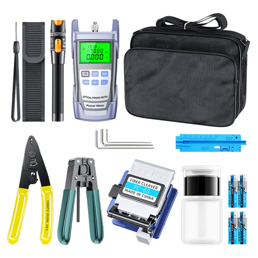 Sai Fiber FTTH fiber cold joint tool kit set leather cable optical power meter red light pen fiber cutting knife leather wire clamp Miller pliers integrated machine fiber fusion fiber melting set set one + cold connector