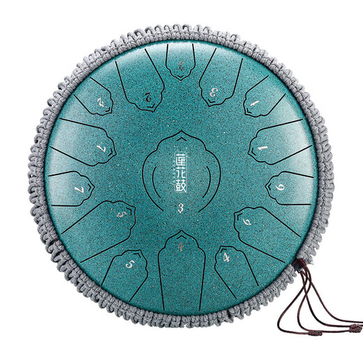 【浮莲旗舰款】乐器15音14寸钢舌鼓手碟无忧色空鼓打击乐器 浮莲旗舰款13音12寸 孔雀石