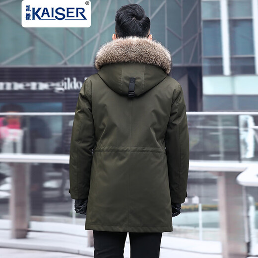 Caesar's Broken Welfare Rabbit Rabbit Mao Pai overcomes the mid -length mink coat men's fur inner bile fur coat winter military green 4xl