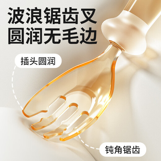 Beeshum贝斯哈姆儿童勺子宝宝训练勺学吃饭餐具PPSU叉勺短柄婴儿辅食勺 PPSU【勺子+收纳盒】