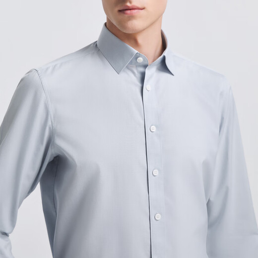 YOUNGOR long-sleeved shirt for men, DP no-iron series, 100% cotton fabric, no-iron, easy to care for, anti-wrinkle, flat and stylish, bean green plaid 42