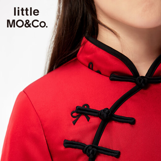 Little MO&Co. New Year's dress children's clothing 25 spring new style girls new Chinese style cheongsam skirt quilted dress big red 140 140/68