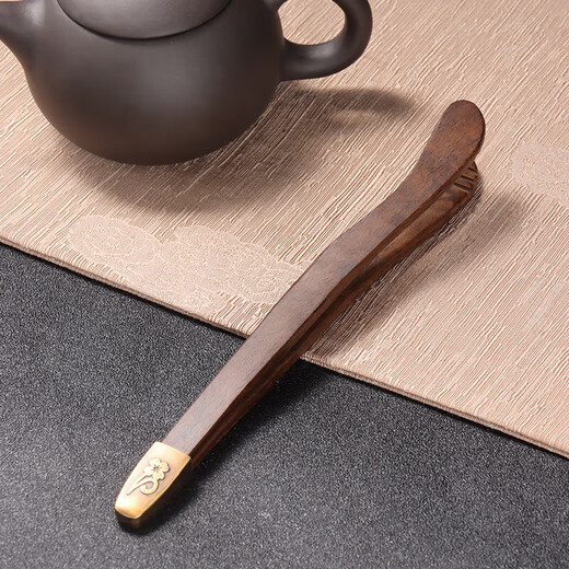 Baijie tea cup clip tea set accessories non-slip tea cup tea tweezers tea ceremony six gentlemen alloy tea clip ebony tea clip