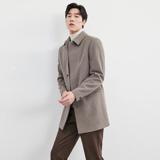 Seven Wolf Woolen Coat Men's New Winter Fashion Winter Lapel Wool Blazer Medio Blazer Capaz 309 (Brown Camel) XL 175/92a
