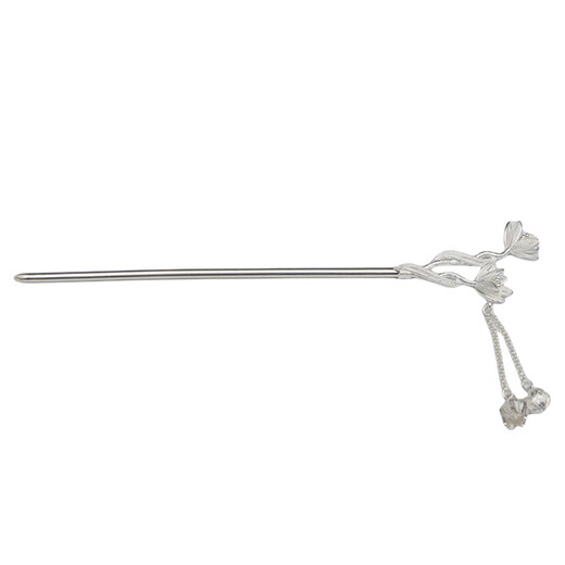 Kamalun (KAMALUN) Magnolia Flower Hairpin Ancient Style Silver Hairpin High-end New Chinese Style Step Hairpin Cheongsam Hanfu Headwear for Girlfriend Hairpin + Brand Gift Box No Engraving