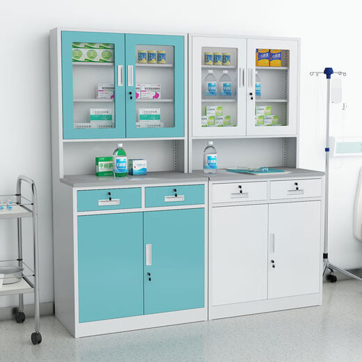 Yingtang stainless steel western medicine cabinet clinic hospital pharmacy cabinet operation table instrument disposal table medicine cabinet 1.5m western medicine cabinet blue and white 1.2mm