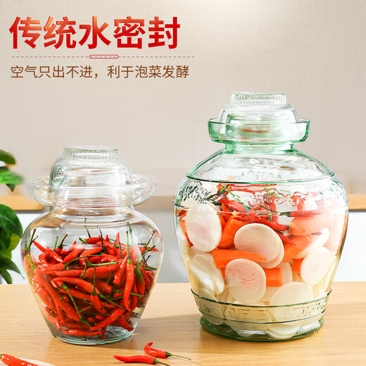 Tianxi (TIANXI) kimchi jar household 15 Jin Jin equal to 0.5 kg thickened sealed round mouth pickle jar pickled egg jar soaking wine bottle glass bottle kimchi jar
