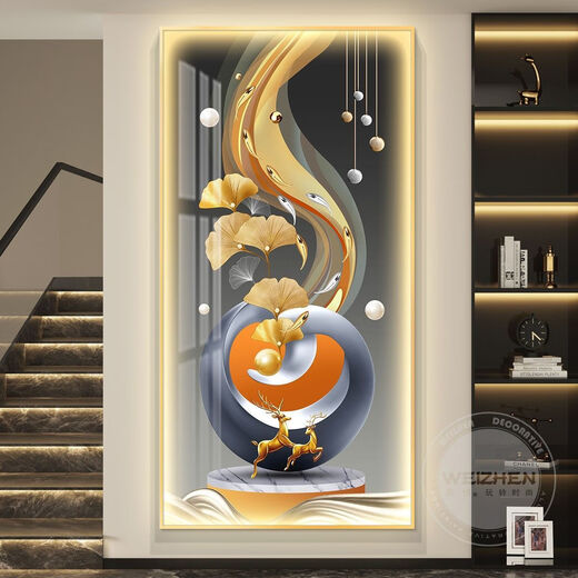 Village de Shantoulin Hongyun Dangtou Luxury Luxury D D avec une lumière légère Entrée Entrée Entrée Peintures décoratives Corridor et Aislique Paintes de peintures simples et modernes N-6296-Hongyun Dangtou Modèle ordinaire sans éclairage 35 mm épaissis-70 * 14