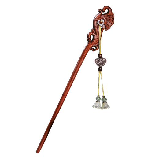 Mansontang small-leaf rosewood wooden hairpin for women, new Chinese style antique style hairpin for women, Chinese Valentine's Day gift for women, Ganoderma lucidum and rosewood hairpin