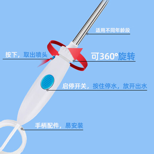 YWZR trendy care appliances adapt to CleanBio tooth rinser WP660/WP100 water flosser handle water pipe nozzle accessories tooth cleaner repairable handle + 1 nozzle + nozzle box