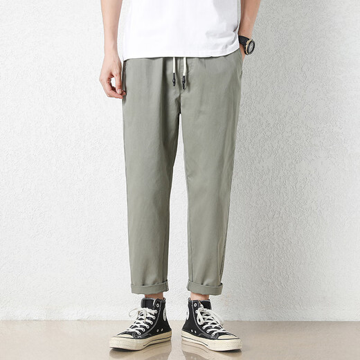 Pantalon décontracté juif pour hommes en été Nouveau pantalon à neuf pantalons à neuf points de la soie lâche à neuf pantalons à neuf points