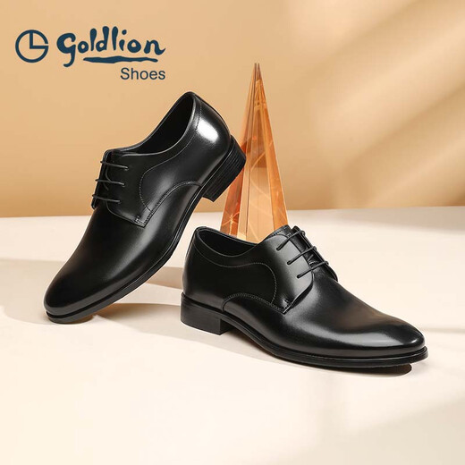 Zapatos Goldlion para hombres 25 zapatos de cuero para hombres nuevos zapatos de boda suaves y cómodos G521510044aab negro 41