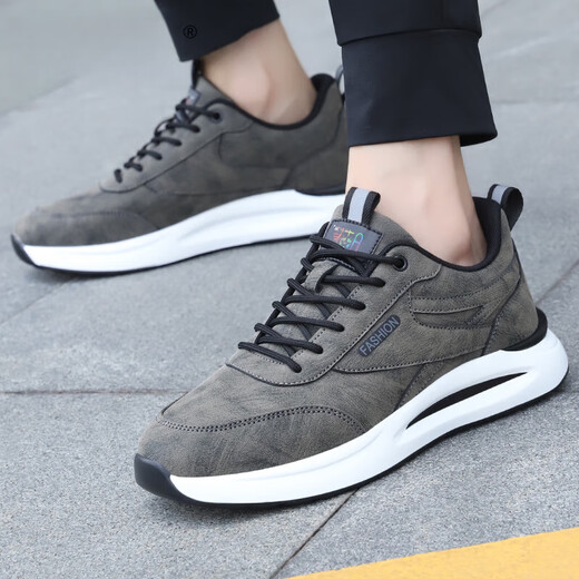 SMVP Autumn Men's Shoes 2024 Nuevos zapatos de moda transpirables zapatillas para hombres Surfual de cuero Casual y versátil Zapatos para correr hombres Dark Grey 6231 Surfing y otoño de cuero 38 Sneaker Standard Sneaker tamaño