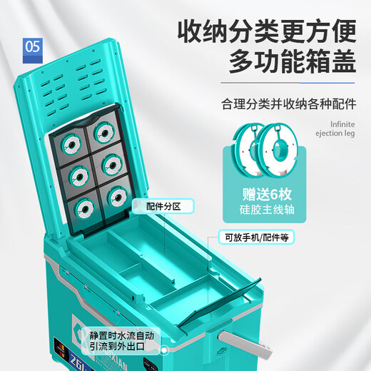 垂弦钓箱2025新款718全套可坐钓鱼箱多功能 超轻超硬包角配件26升 26L 718靠背款蓝色【套餐四】