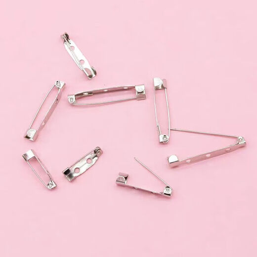 Muyu pins insurance safety pin plaque brace bottom buckle pin with lock tie brooch DIY accessories handmade jewelry silver disc brooch 2CM [20 packs]