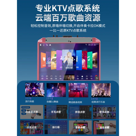 Jinzheng square dance audio with display screen wireless microphone Bluetooth home ktv singing karaoke karaoke machine integrated video outdoor trolley speaker outdoor audio 1033 21# Bluetooth version + charging dual microphone + 64G square dance