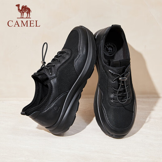 Camel (CAMEL) breathable mesh cowhide fast wear business sports leather shoes men G14S220621 black 43