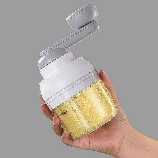 Qianshuo manual garlic stirrer meat grinder small household garlic stirrer hand-cranked hand-cranked garlic grinder minced garlic grinder hand-cranked garlic mincer meat grinder ivory white 251m