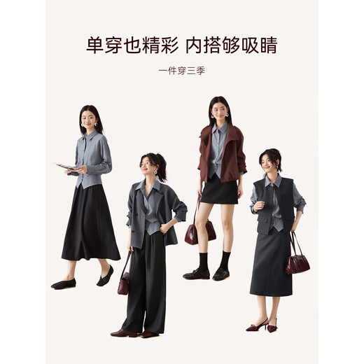 Mohan Yimei French women's shirt tops commuting shirt 25 autumn high-end hot style waist-cut workplace women's clothing